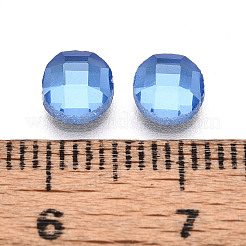 ガラスラインストーンカボション  フラットバック  半円  多面カット  コーンフラワーブルー  5.5~6x3mm&nbsp;GLAA-ZX008-10C