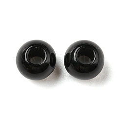 不透明なアクリルビーズ  フラットラウンド  ブラック  8x6.5mm  穴：3mm  2200個/ 500g&nbsp;OACR-I006-01A