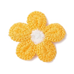 ポリエステルコンピューター刺繍布ヘアアクセサリー  花  鉄製の平らなワニ口金のヘアクリップ付き  ミックスカラー  51x48x11mm&nbsp;PHAR-JH00145