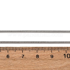 304ステンレススチールラウンドスネークチェーンネックレス  変色しない  ステンレス鋼色  16.93インチ（43cm）&nbsp;NJEW-T016-19P