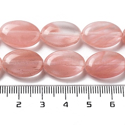 チェリークォーツガラスビーズ連売り  フラットオーバル  18~18.5x13~13.5x6~6.5mm  穴：1.2mm  約11個/連  7.76インチ（19.7cm）&nbsp;G-P528-M01-01