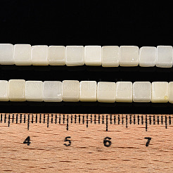天然な白アフリカオパールビーズ連売り  キューブ  4~4.5x4~4.5x4~4.5mm  穴：0.8~0.9mm  約85~88個/連  14.76~15.35''（37.5~39センチメートル）&nbsp;G-T140-44B-03