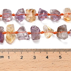 天然石アメトリンビーズ連売り  ナゲット  6.5~9x10.5~16x4~8mm  穴：0.9mm  約42個/連  15.75インチ（40cm）&nbsp;G-L634-G01-02