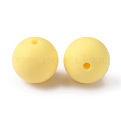 食品グレードの環境に優しいシリコーンビーズ  ラウンド  シャンパンゴールド  15mm  穴：2.5mm&nbsp;FIND-TAC0009-73A-07