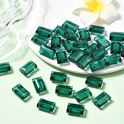 K9ガラス  模造オーストリアクリスタルビーズ  グレードAAA  多面カット  長方形  ダークシアン  10x15.5x7mm  穴：0.9~1mm&nbsp;SWAR-F081-10x16mm-24