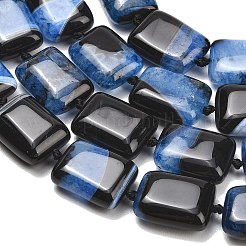 天然石瑪瑙ビーズ連売り  染め＆加熱  長方形  ミックスカラー  19~20.5x13.5~15.5x6.5~8.5mm  穴：1.2~1.4mm  約19個/連  16.26''~16.97''（41.3~43.1センチメートル）&nbsp;GG-L001-M01-01