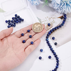 2連売り天然ラピスラズリビーズ連売り  染め  ラウンド  6mm  穴：1mm  約30個/連  7.60''（19.3センチメートル）&nbsp;G-NB0003-18