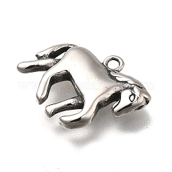 レトロな304ステンレススチールペンダント  動物チャーム  アンティークシルバー  馬  13x16x2mm  穴：1.2mm&nbsp;STAS-L284-16AS-07