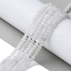 天然マレーシア玉ロンデルビーズ連売り  多面カット  ホワイト  4x2~3mm  穴：1mm  約110~115個/連  14インチ&nbsp;X-G-E316-2x4mm-63
