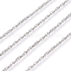 変色しにくい304ステンレススチールロープチェーン  ハンダ付け  カード用紙付き  ステンレス鋼色  リンク：4x2x1mm  約32.8フィート（10m）/カード&nbsp;CHS-L024-016B
