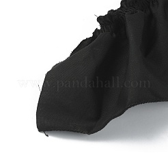 コットンプリーツリボン  ウェーブエッジリボン  洋服アクセサリー  ブラック  3-3/8インチ（85mm）&nbsp;OCOR-WH0078-66B