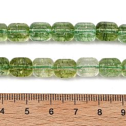 透明ガラスビーズ連売り  ファセットバレル  ダークオリーブグリーン  9x7.5x8mm  穴：1.2mm  約40個/連  14.37''（36.5センチメートル）&nbsp;GL-A001-01A-12