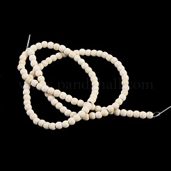 合成ターコイズビーズ連売り  染め  ラウンド  ホワイト  4mm  穴：1mm  約110個/連  15.6インチ&nbsp;X-TURQ-G106-4mm-02Q