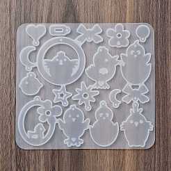 子猫のイヤリングペンダント DIY シリコン型  レジン型  UVレジン用  エポキシ樹脂工芸品作り  122x134x4.5mm  内径：14.5~45x9~45mm  穴：2mm&nbsp;X1-DIY-Q033-08A