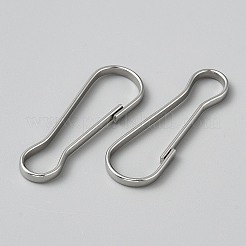 304 ステンレススチール プッシュゲート スナップ キーチェーン クラスプ 金具  ステンレス鋼色  38x13x2.5mm&nbsp;LS-STAS-WH20010-005P-06