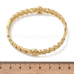 304ステンレススチール製ヒンジ付きカフバングル  宗教クロス  18KGP本金メッキ  内径：1.97インチ（5cm）x2.36インチ（6cm）&nbsp;SA-CBAB92B-05G