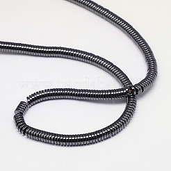 非磁性合成ヘマタイトビーズ連売り  ヒシビーズ  フラットラウンド/ディスク  グレードA  2x1mm  穴：1mm  約400個/連  16インチ&nbsp;G-J164A-2mm-02