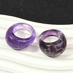 男女兼用の天然アメジスト指輪  15.5mm  内径：18mm&nbsp;RJEW-C128-01A