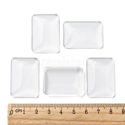 透明な長方形のガラスカボション  透明  33x23x5~6.5mm&nbsp;GGLA-R025-33x23