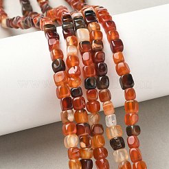 天然の龍脈瑪瑙（染色・加熱）ビーズ連売り  キューブ  チョコレート  5~6x5~6x5~6mm  穴：0.8mm  約62~66個/連  14.57~14.96''（37~38センチメートル）&nbsp;G-G177-E12-03