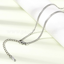 男女兼用 12mm 304ステンレススチール製ツイストチェーンネックレス 2.2個  変色なし  ステンレス鋼色  17.72インチ（45cm）  2.2mm&nbsp;NJEW-H093-17P-02