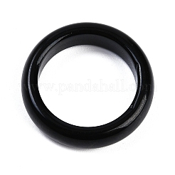 女性用染色＆加熱天然瑪瑙指輪  ブラック  5.5mm  内径：17~17.5mm&nbsp;RJEW-Z075-02J