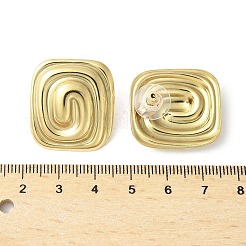 304ステンレススチール長方形スパイラルスタッドピアス  18KGP本金メッキ  25.5x23.5mm&nbsp;EJEW-V006-05G