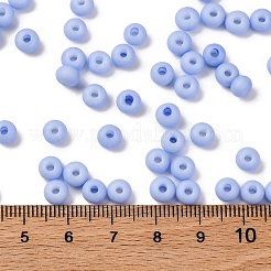 焼付塗装ガラスシードビーズ  丸い穴  ロンデル  グレードA  ミディアムスレートブルー  5~6x3.5~4mm  穴：1.6~1.8mm  約3000個/ポンド&nbsp;SEED-C003-02B
