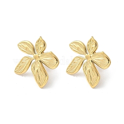 304ステンレススチールスタッドピアス  花  18KGP本金メッキ  18.5x17.5mm&nbsp;EJEW-S257-01G