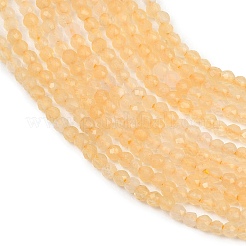 天然石トパーズ翡翠ビーズ連売り  多面カット  ラウンド  2mm  穴：0.5mm  約194~195個/連  15.28''~15.35