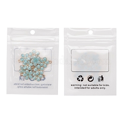 ライトゴールドメッキの合金エナメルペンダント  花  ライトスカイブルー  17x14.5x1.5mm  穴：1.6mm&nbsp;X-ENAM-R136-17B