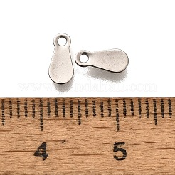 304ステンレススチール製刻印入りブランクタグチャーム  ティアドロップチャーム  ステンレス鋼色  7x3.5x0.8mm  穴：1mm&nbsp;STAS-F311-04P-02