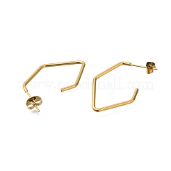 イオンプレーティング（IP）304ステンレススチール製スタッドピアス（女性用）  18KGP本金メッキ  29x1.5mm&nbsp;EJEW-M028-07G
