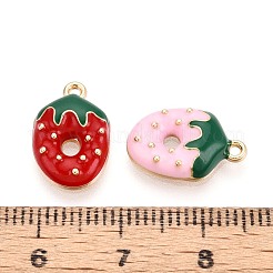 合金エナメルチャーム  ストロベリーチャーム  ゴールドカラー  ミックスカラー  15x10x3.5mm  穴：1.2mm&nbsp;PALLOY-T092-34G