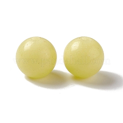 ルミナスキャンディーカラーガラスビーズ  暗闇で光る  ラウンド  ライトカーキ  8mm  穴：1.3mm&nbsp;LS-GLAA-E031-01B-08