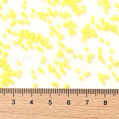 シリンダーシードビーズ  つや消し色  均一サイズ  きいろ  2x1.3~1.5mm  穴：0.8~1mm  約888個/10g&nbsp;X-SEED-H001-C01