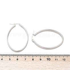 変色しない304ステンレススチールフープピアス  低刺激性のイヤリング  ステンレス鋼色  42.5x26.5x4mm  ピン：0.7x1mm&nbsp;EJEW-L232-003A-P