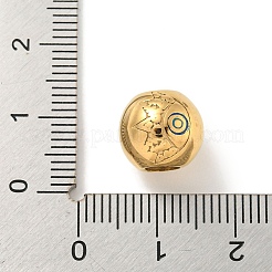 304ステンレススチールエナメルヨーロピアンビーズ  大穴ビーズ  ハムサの手で丸く  ゴールドカラー  11x9mm  穴：4.5mm&nbsp;STAS-U005-08G