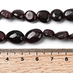 天然石ガーネットビーズ連売り  ナゲット  タンブルストーン  8~11x6.5~10x5.5~8.5mm  穴：1mm  約22~23個/連  7.87''（20センチメートル）&nbsp;G-B161-B11