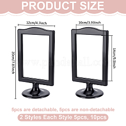10個 2スタイル PVC 両面ネイルアートディスプレイスタンド  長方形  ブラック  8.85~9x11.4~12x19~20.8cm  5個/スタイル&nbsp;ODIS-WR0001-14