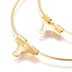 鉄線のペンダント  フープピアスパーツ  リング  ゴールドカラー  45x42mm  穴：1mm  ピン：0.7mm  内径：40mm&nbsp;IFIN-WH0051-92B-G