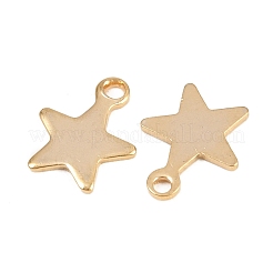 ステンレススチールチャーム201個  スター  ゴールドカラー  10x8.5x0.8mm  穴：1mm&nbsp;STAS-F039-04A-G