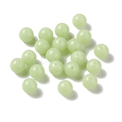 ルミナスキャンディーカラーガラスビーズ  暗闇で光る  ラウンド  薄緑  6mm  穴：0.8mm&nbsp;GLAA-E031-01A-01