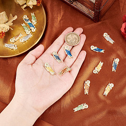 18色亜鉛合金エナメルカボション6個  ネイルアートの装飾の付属品  聖ジュード フィガロ  ライトゴールド  25.5x10x3mm  3個/カラー&nbsp;MRMJ-AR0001-15
