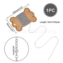 304ステンレススチールアズキチェーン  はんだ付け  カード用紙付き  ステンレス鋼色  1.5x1x0.3mm  約32.81フィート（10m）/バッグ&nbsp;CHS-UN0001-23A