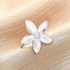 304ステンレススチールカフリング  花  ステンレス鋼色  23x22mm  内径：18mm&nbsp;RJEW-D306-24P