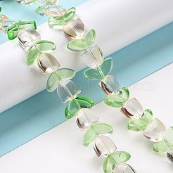 透明ガラスビーズ連売り  チューリップ  リネン  6.5~9x9~14x4~5.5mm  穴：1mm  約29個/連  15.71インチ（39.9cm）&nbsp;X-LAMP-H061-02A