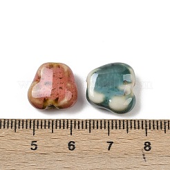 ハンドメイドの磁器セラミックビーズ  蝶  ファンシーアンティーク施釉磁器  ミックスカラー  13x13.5x7mm  穴：2.8mm&nbsp;PORC-Z003-09