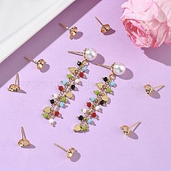 シェグレース 真鍮製スタッドピアス金具  フラットラウンド  片穴パーツ用  カドミウムフリー＆ニッケルフリー＆鉛フリー  長持ちメッキ  18KGP本金メッキ  10x8mm  穴：1.2mm  ピン：0.9mm&nbsp;XGR0028G-41G