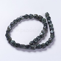 天然カンババジャスパービーズ連売り  多面カット  長方形  10.5~11.5x8~9mm  穴：1mm  約37個/連  16.1インチ&nbsp;G-K267-08A